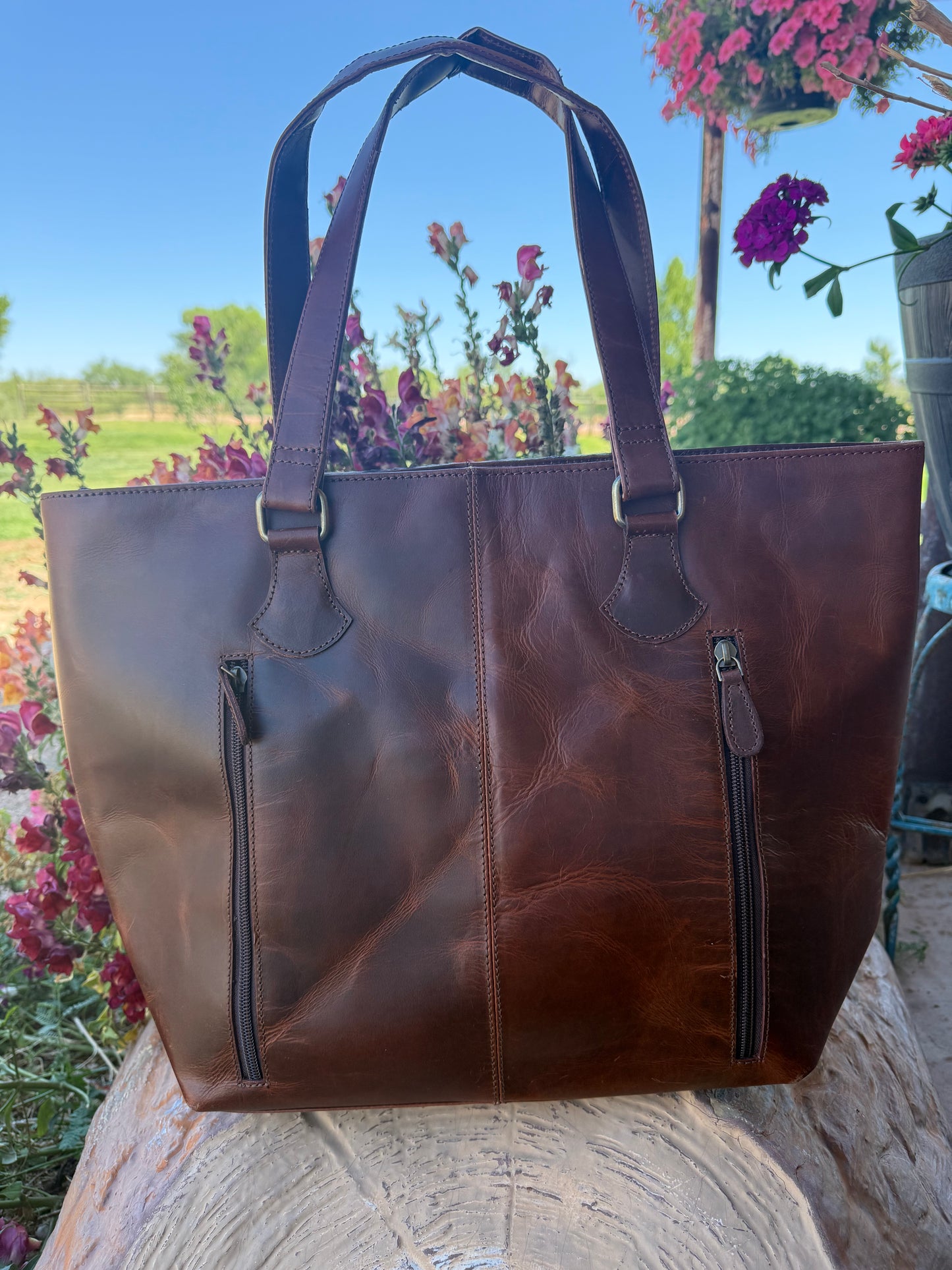 Upcycled LV Cowhide Leather Tote
