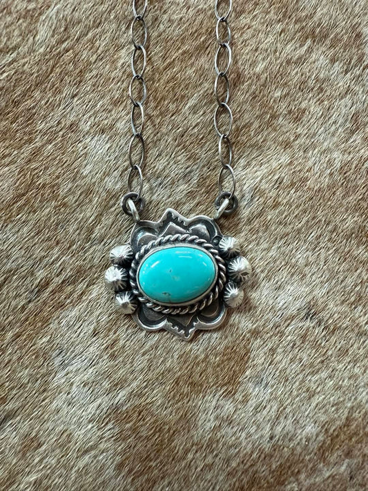 Dainty Kingman Single Stone Necklace