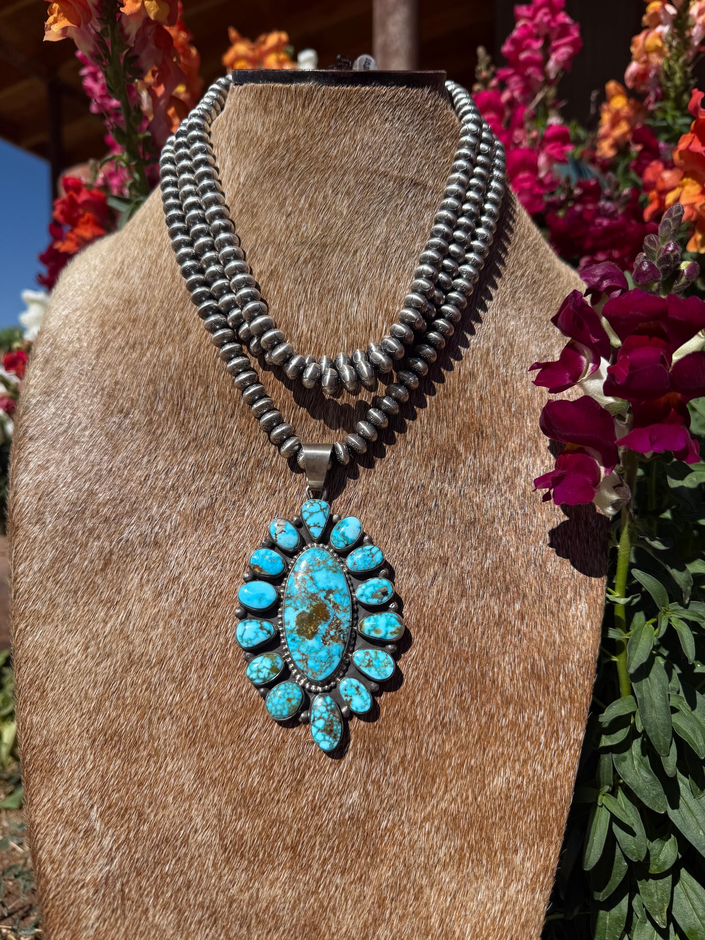 Webbed Kingman Cluster Pendant
