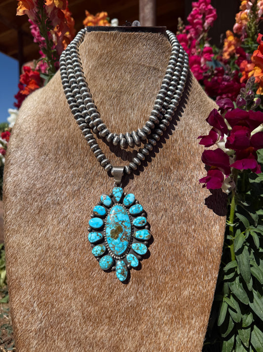 Webbed Kingman Cluster Pendant