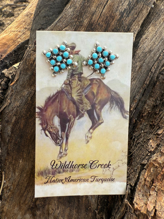 9 Stone Kingman Cluster Earrings